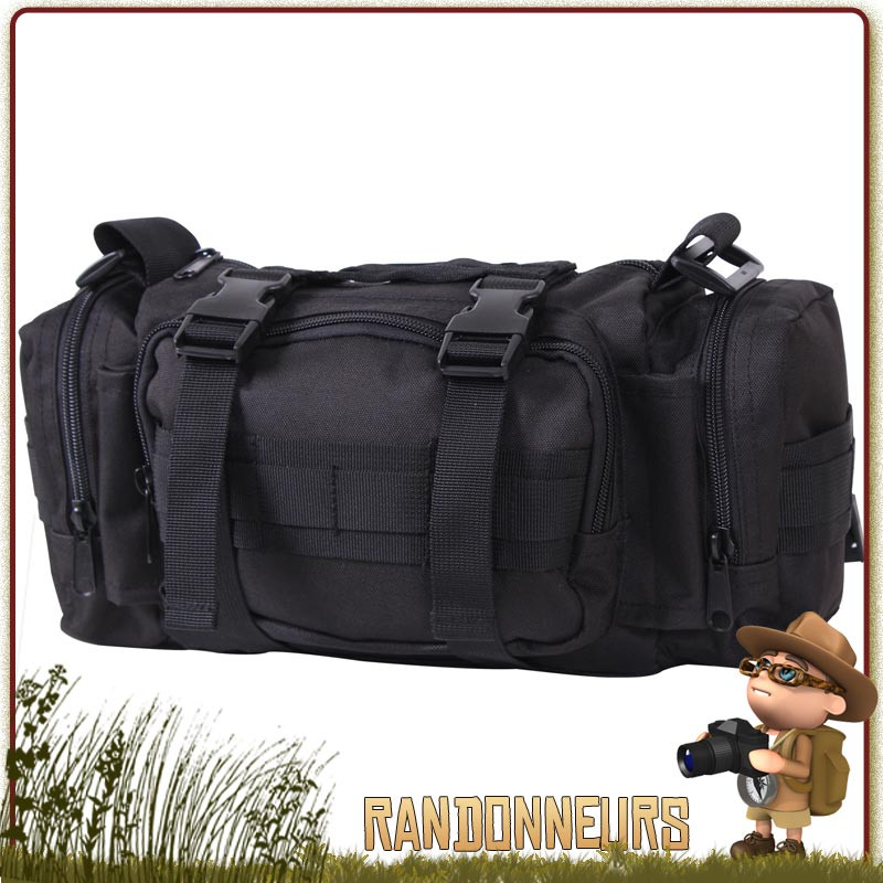 Pochette Tactique EDC Noire 101 Inc compatible molle pour kit survie