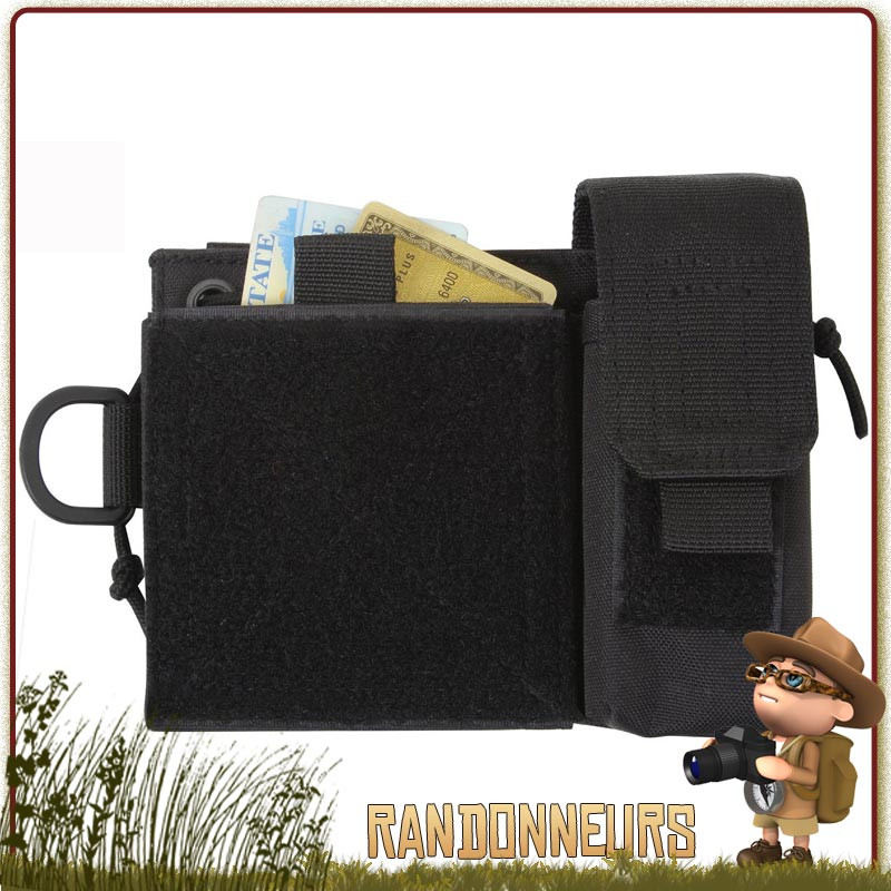 Mini Pochette Tactique scratch Molle Noire compas gps boussole Rothco