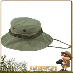 Chapeau militaire BOONIE Rothco, coton ripstop, Vert Olive, léger avec sangle tour de cou ajustable et œillets de ventilation