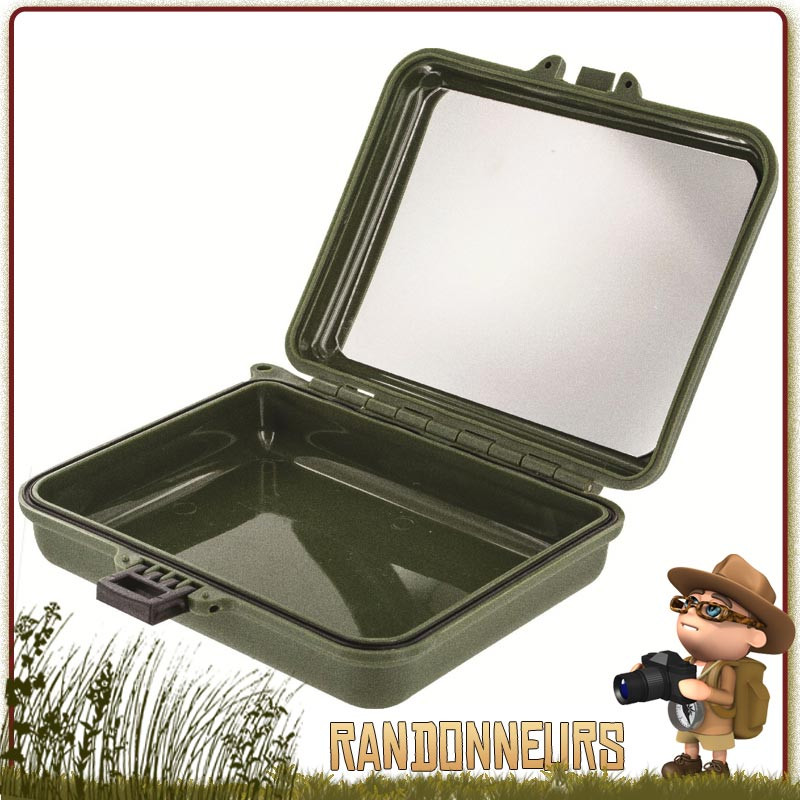 Boite Plastique Étanche avec miroir Highlander kit de survie bushcraft