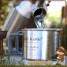 Bouilloire Réchaud Bois Bushcraft, BaseCamp Kettle Aluminium de 1.6 Litres KellyKettle pour bouillir de l'eau en bivouac