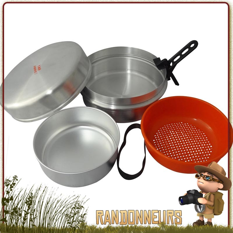 Popote Camping Aluminium 4-5 Personnes CAO, complète pour une famille ou groupe de randonneurs