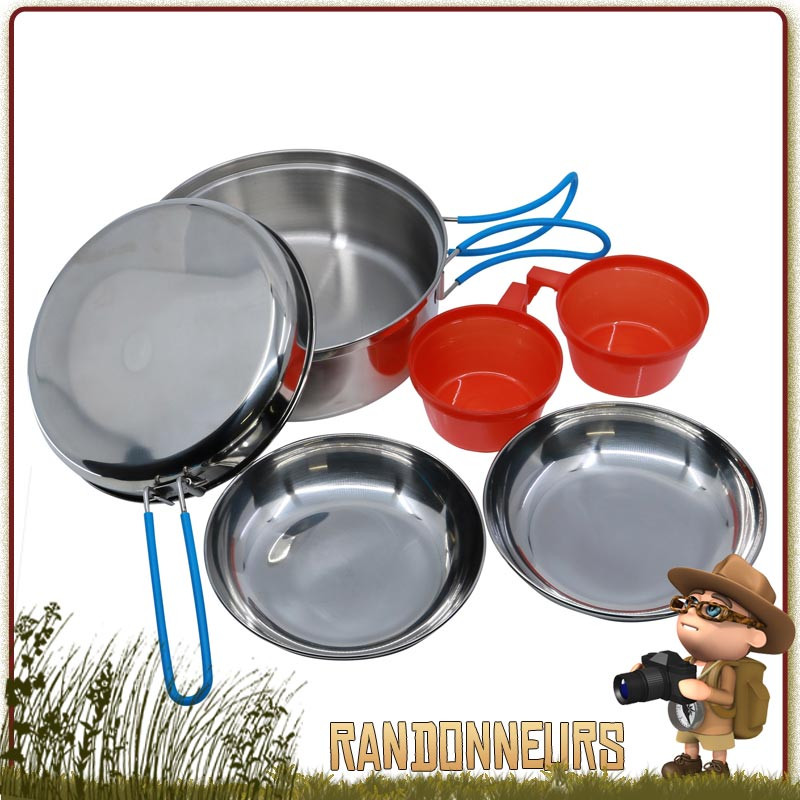 Set Couverts Inox KFS Militaire avec Ouvre Boite Highlander de camping