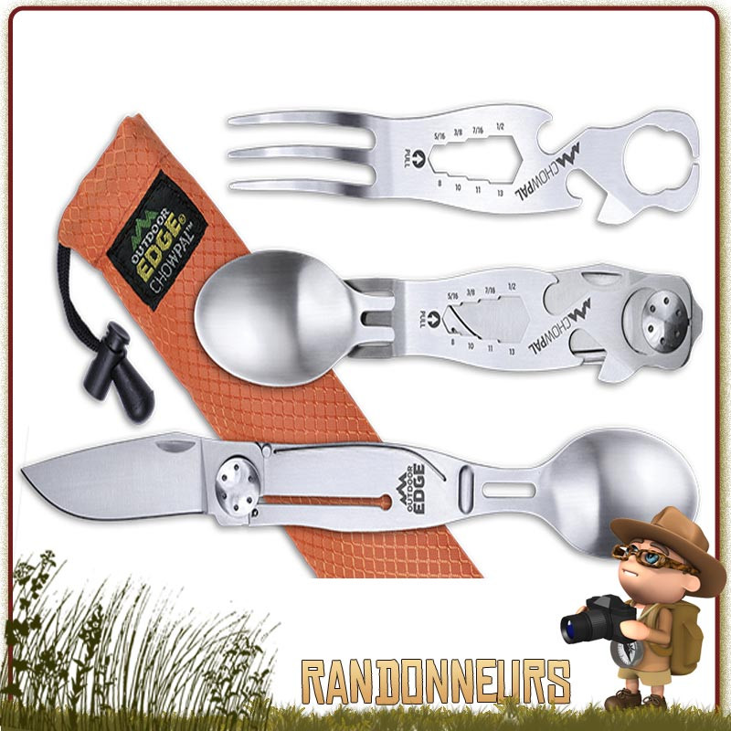 COUVERT CAMPING 6 PIÈCES ROUGE 11CM INOX + ETUI