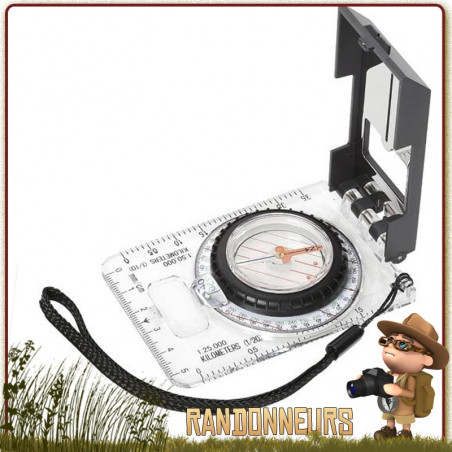 Boussole De Visée Sol® Avec Miroir – Précision ±2.5°, Clinomètre, Luminescente, Pour Randonnée Et Survie