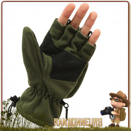 mitaines armee en polyester polaire avec capuche rabattable