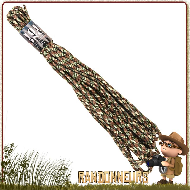 Corde Nylon 5mm x15m Camo 101 Inc bivouac bushcraft survie nature