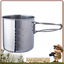 Tasse inox camping 9,5 x 9 cm 500 ml - Achat vente pas cher Buscraft et  randonnée