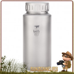 gourde bushcraft survie en titane keith 1.2 litres large ouverture randonnee ultra legere