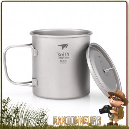 Tasse Pot Titane ultra light avec poignée 55 cl KEITH bivouac leger