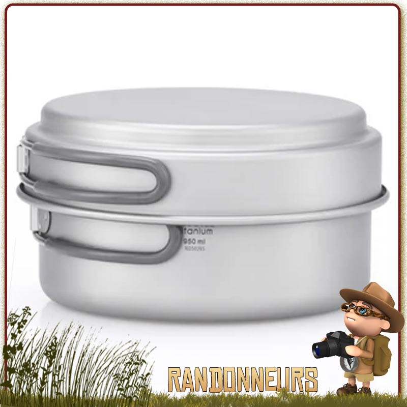 Popote Titane 125 cl Pot avec poele Keith bivouac leger