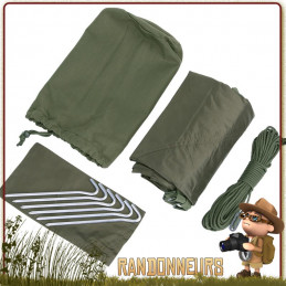 Tarp survie bushcraft camouflage 100 INC tactique Molle militaire