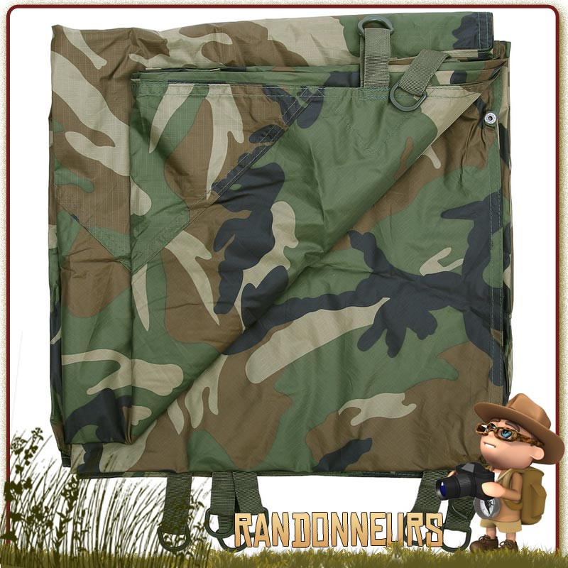 Kit Bache Tarp survie Tactique 100 INC pochette tactique Molle