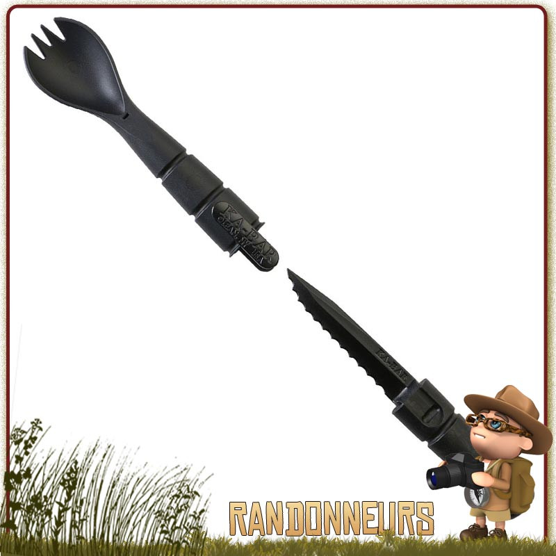 Cuillère-fourchette Tactique Métal - Ustensile Camping Randonnée