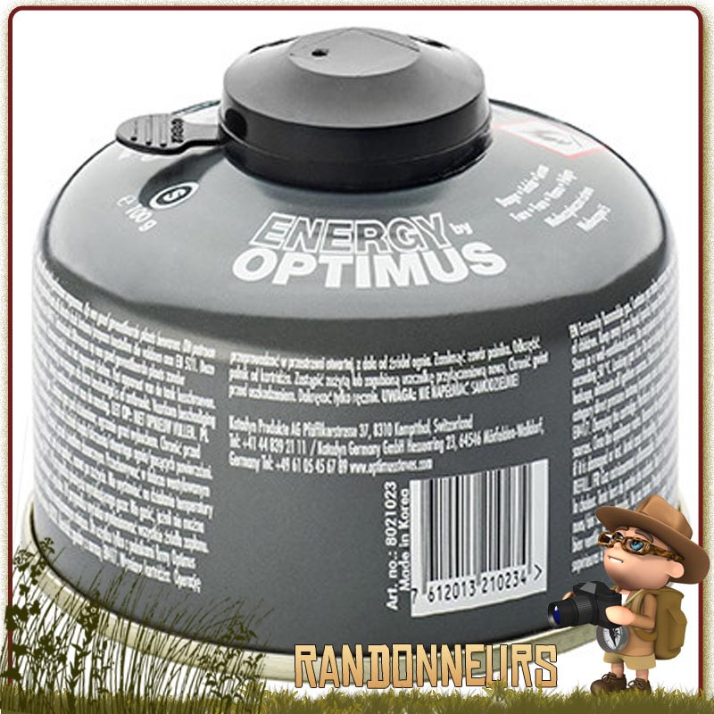 Cartouche Gaz OPTIMUS ENERGY 4 Saisons 100g pour rechaud randonnee crux lite piezo ultra leger