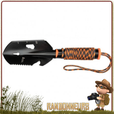 Pelle De Survie Pliante SOG – 18,25 Pouces, Noire, Avec Bord Dentelé Et Housse