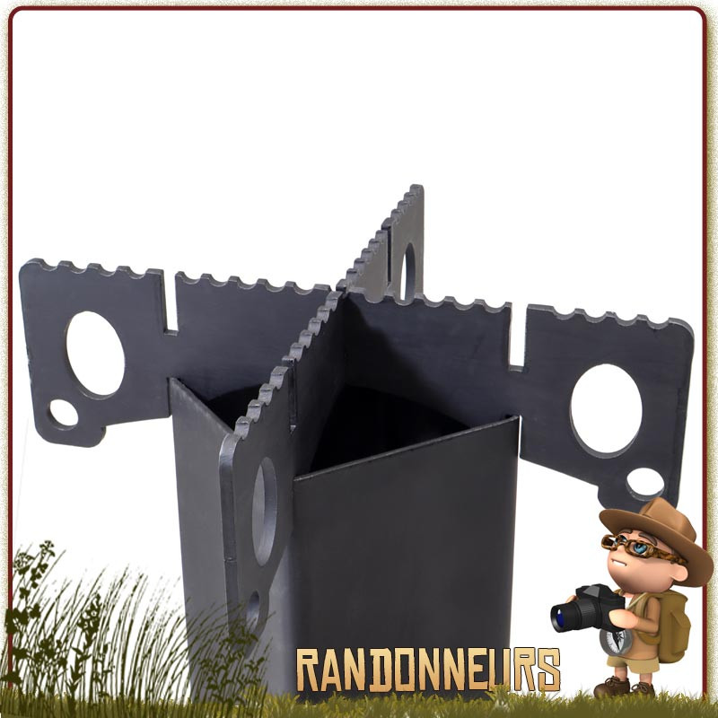 Réchaud à Fusée Portable Robuste - Cuisine Plein Air, Bois Uniquement - Acier Inoxydable - 12 Lbs