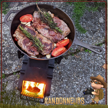 Réchaud à fusée en acier inoxydable, poêle à bois de camping pliable portable, poêle à fusée amovible, réchaud de tente de camping, utilisé pour la cuisine de camping en plein air, L