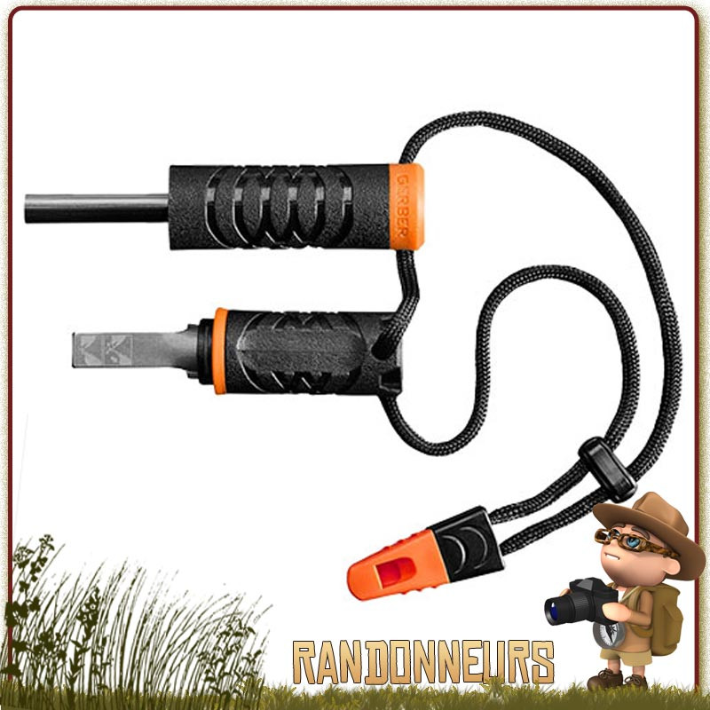 Pierre Allume Feu avec Sifflet Gerber kit de survie complet bushcraft