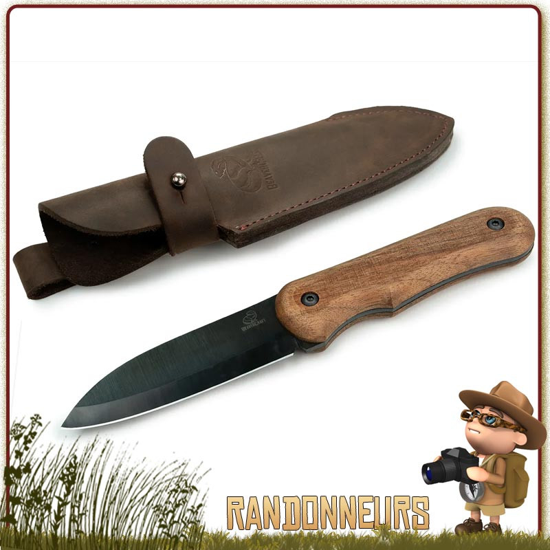 Couteau Bushcraft BSH5 Shadow Beavercraft leger et robuste