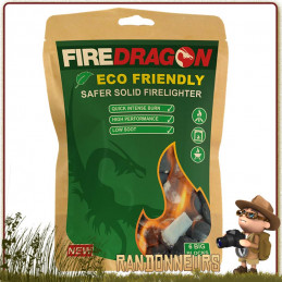 gel éthanol Fire Dragon BCB sachet 18 tablettes 27 g avec opercule allume feu bushcraft combustible réchaud randonnée éthanol