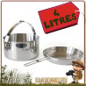 popote familiale acier Inox 4 litre Tatonka avec casserole avec anse repliable et un couvercle poele bivouac bushcraft