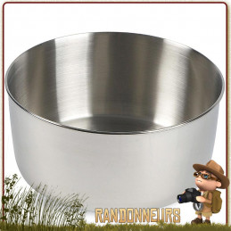 Large Pot en acier inoxydable polyvalent de Tatonka. D'un volume utile de 1.6 Litres, avec graduations intérieures