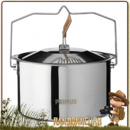 Robustesse  durabilité du CampFire Pot 3 Litres Primus faitout de cuisson en acier inoxydable avec couvercle passoire