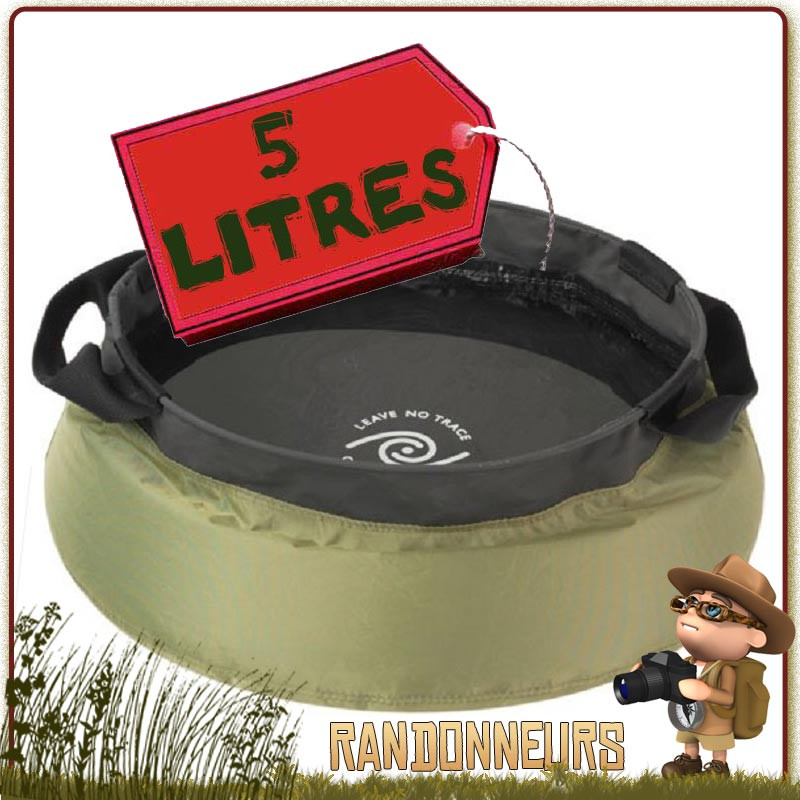 Bassine ultra légère souple pliante, de 20 Litres Sea To Summit. Repliable dans sa housse idéale au camping et randonnée