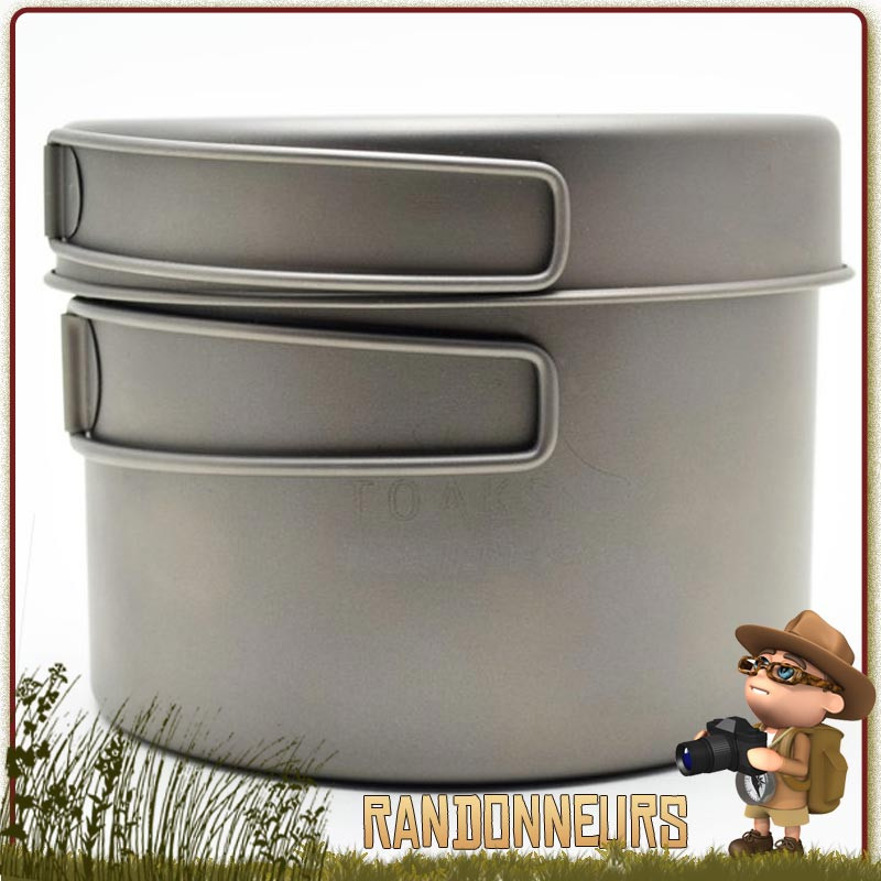 Popote Toaks Titane 1300ml Pot avec poêle pour la randonnée bivouac ultra light  avec couvercle poêle bushcraft trek