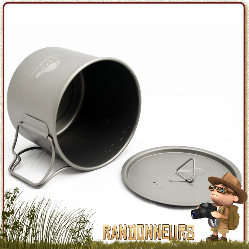 Pot en titane avec couvercle, poignée pliante 900ml / 136g Boundless