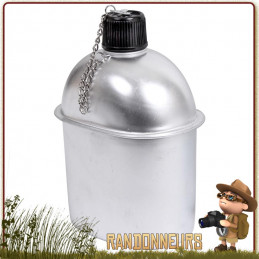 Gourde armée type GI's en alu aluminium. Gourde militaire de l'armée américaine avec bouchon plastique