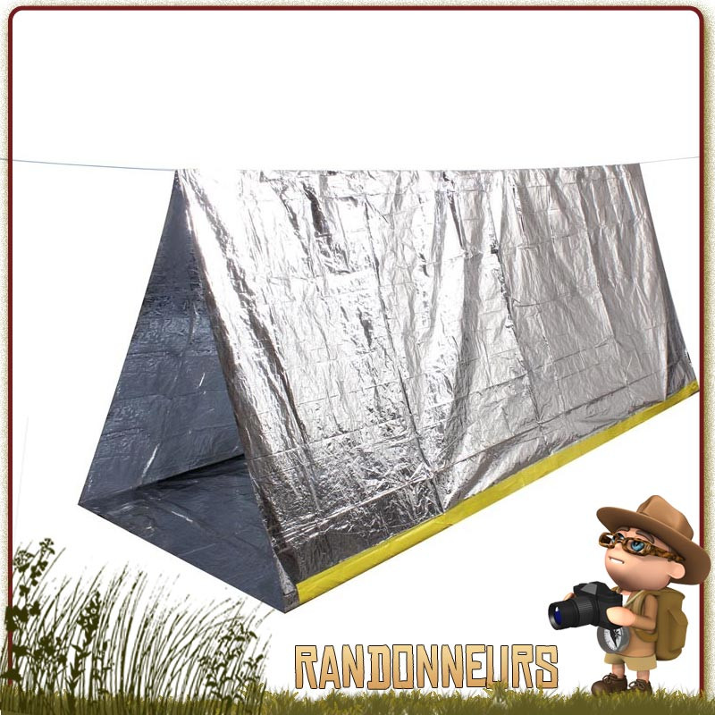 Tente de survie imperméable PE, abri d'urgence, bâche de survie pour Sports  de plein air, randonnée, Camping, avec sifflet, paracorde