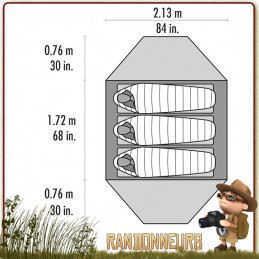 TENTE MSR ELIXIR 3 - Tente de randonnée légère et de camping nomade, pour trois personnes et utilisable sur trois saisons