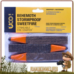 Boite de 3 allumettes briquettes Sweetfire XL Uco Gear pour l'allumage d'un feu de camp bushcraft