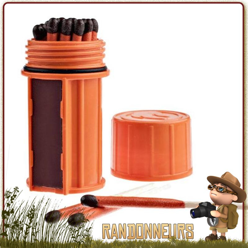 Boîte De 25 Allumettes De Survie UCO Hurricane - Imperméables, Coupe-Vent, Brûlent 15 Secondes - Avec Grattoirs