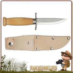 Poignard Bushcraft MORA Classic Scout 39 avec manche bois en bouleau lame acier carbone