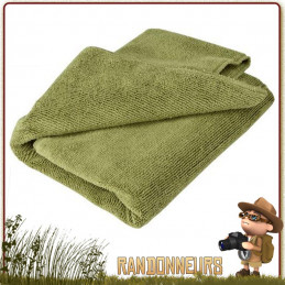 serviette micro-fibres, de couleur Vert Olive, en coton, est ultra légère et absorbante pour la toilette et vaisselle