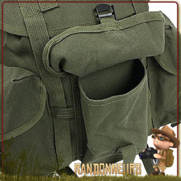 Sac à Dos de randonnée Bushcraft toile cotan canvas vintage HeavyWeight vert olive Rothco de 45 litres