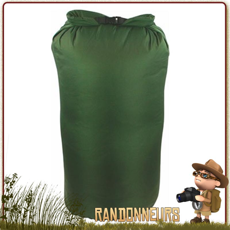 grand Sac Étanche 140 Litres Nylon VERT OLIVE Highlander coutures soudées pour le transport de matériel randonnée militaire