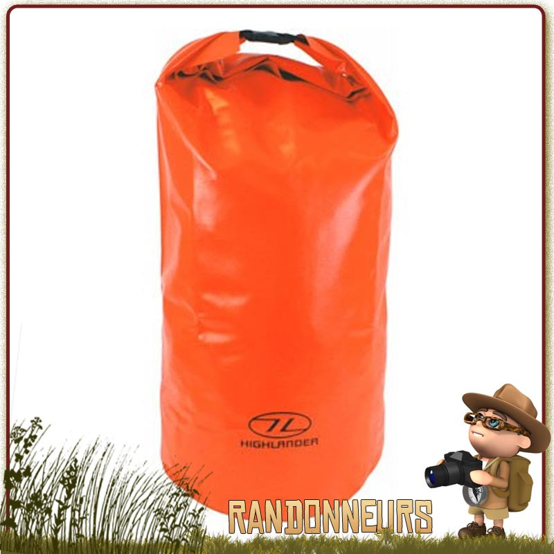 Sac de transport Etanche PVC 45 Litres orange Highlander sport marine