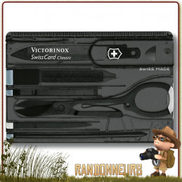 Carte multi-fonctions survival tool SwissCard Classic Victorinox. Outil multifonctions de la taille d'une carte de crédit