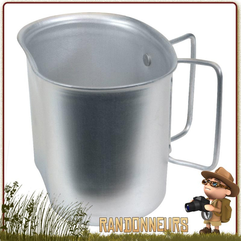 Quart et gamelle Aluminium Highlander Pro Force type US GI's pour gourde armée Capacité 55 cl campement bushcraft