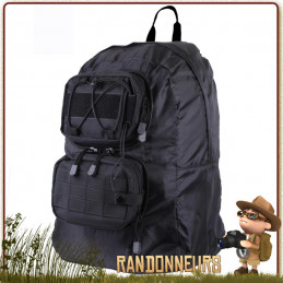 Sac Dos Tactique Pliant Noir Rothco pochette compatible molle arm e