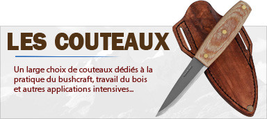 Les couteaux bushcraft, lames full tang robustes et affuteurs